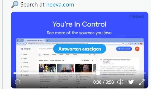 Neeva verzichtet komplett auf Werbung und Tracking der User...        (Screenshot Erklärvideo)