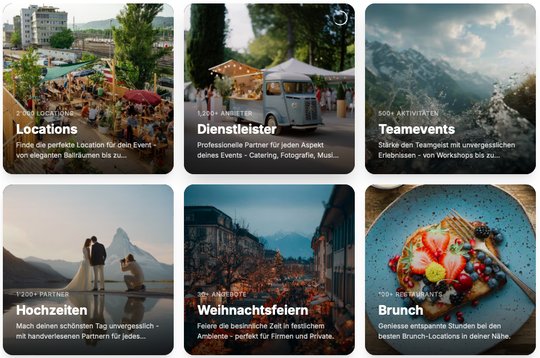In frischen Farben und mit viel Luft kommt die erneuerte Event-Plattform daher... (Bild: Screenshot)
