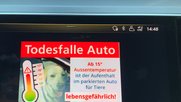 Bei warmen Temperaturen wird die entsprechende Warnung vom DAB Network auf das Display im Auto ausgespielt...