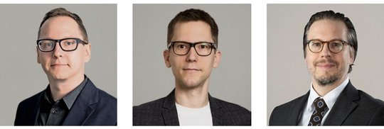 Neues Jahr, neue Stelle für Valetin Ade, Siegmund Skalar und Bastian Heiniger (v.l.)… (Bild: Screenshot FuW, Printausgabe)