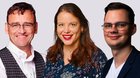 Serge Hediger und Aurelia Robles ersetzen als Duo Marco Hirt, ehemals stv. Chefredaktor, Remo Bernet (r.) übernimmt Leitung Unterhaltung. (Bild zVg)