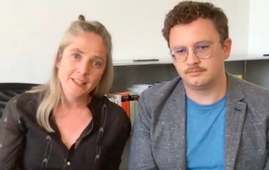 Das Gewinner-Duo Carole Koch und Boas Ruh von der «NZZ am Sonntag»...