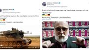 Es wäre «supergeil», wenn Deutschland den «Super Leopard» an die Ukraine liefern könnte. Dazu wurde der Clip mit Liechtenstein neu geschnitten…        (Bilder: Twitter)