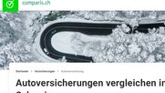 Juristische Querelen: Die Finanzmarktaufsicht findet, dass sich die Vergleichsplattform als Versicherungsvermittlerin registrieren lassen muss. Comparis verneint dies. (Bild Screenshot comparis.ch) 