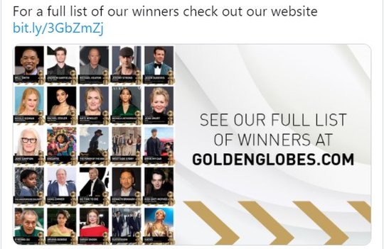 Kein roter Teppich und keine Gala. Wer gewonnen hat, musste sich auf Twitter sowie der Plattform der Golden Globes informieren...