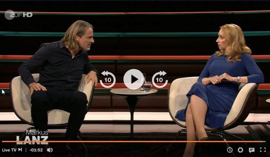 So entspannt (Ironie) reagierte Richard David Precht auf Melanie Ammann, die ihn auf fehlende Fakten, seltsame Einordnungen und real existierende Medienmechaniken hinwies…  (Bild: Twitter-Account)