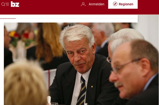 Mathis Lüdin verkaufte die bz im Jahr 2007 an Peter Wanner... (Bild: Screenshot bz)
