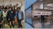 Die Belegschaft des Apple-Stores in Towson freut sich über den Ausgang der Abstimmung...   (Bilder: Baltimore Sun, Apple)