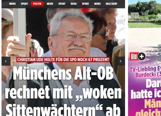 Die Absage des Lauwarm-Konzerts in Bern beschäftigt heute noch einmal ganz Deutschland. Top-News am Sonntag in der «Bild»...      (Screenshot) 