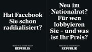 Hängekartons in den Bussen und Trams der Stadt Zürich bewerben die «Republik»...