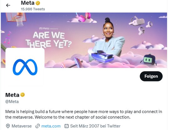 Die Alternative zu Twitter könnte noch in dieser Welt kommen, bevor die halbe Menschheit sich in das Metaverse zurückgezogen hat...           (Screenshot Meta auf Twitter)