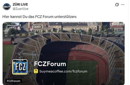Über die sozialen Medien wurde zu Spenden für das FCZ-Forum aufgerufen... (Screenshot: x.com/Zuerilive)