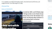 Die News von der neusten Drohung gegen die NZZ macht auch auf Twitter die Runde...          (Screenshot)