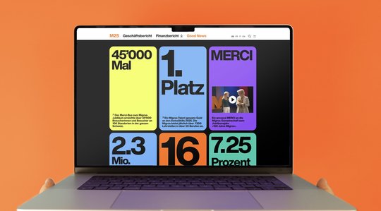Durch die neue Segmentsberichterstattung wurde der Migros-Finanzbericht gestalterisch überarbeitet und erscheint neu im bildschirm-optimierten Querformat...   (Bild: Hej/zVg)