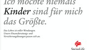 Ein Text sagt mehr als tausend Bilder: Das schlichte Sieger-Sujet aus der «Das Leben ist voller Wendungen»-Kampagen von Swiss Life. (Bild © Swiss Life)