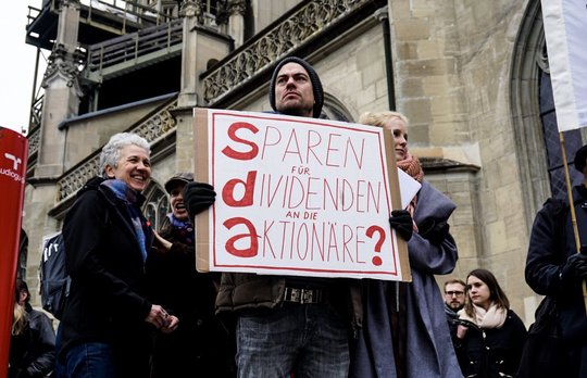 2018 war die Redaktion in den Streik getreten. Der Dividendenhunger der Aktionäre steht auch jetzt wieder in der Kritik... (© JUSO Schweiz)