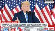 Viel Pathos und wenig Substanz: Während der ersten Medienkonferenz im Weissen Haus ruft Trump seine Fans dazu auf, die Wahlen nicht anzuerkennen... (Bild: Screenshot CNN)
