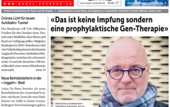 Schon im einleitenden Absatz platzierte die «Basel Express»-Redaktion ihre Thesen, die sie sich dann vom Befragten Punkt für Punkt bestätigen liess. (Bild Screenshot)