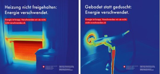 Die Motive und Filme der Kampagne machen Energie über Wärmebilder sichtbar…    (Sujets: Scholz & Friends)