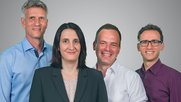 Verstärkung für Signifikant: Cornel Schmid, Marcus Föbus und Finn Stein (v.l.) mit CEO und Gründerin Esther Cahn.
