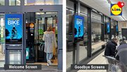 Prominent platziert: 680 Werbe-Screens im Eingangsbereich der Filialen von Lidl Schweiz. (Bild zVg)