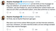 Entschuldigung gelungen, Absolution durch Stephan Anpalagan erteilt: Sophie Passmann im Tweet vom PoC-Influencer. (Screenshot Twitter)