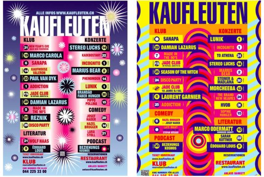 Wilde Farbigkeit mit einer Prise menschlicher Unvollkommenheit kennzeichnet das Kaufleuten-Design... (Bild: kaufleuten.ch)