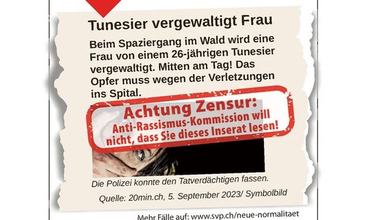 Die SVP Schweiz weist die Vorwürfe der Eidgenössischen Kommission gegen Rassismus (EKR) in aller Schärfe zurück... (Bild: © Medienmitteilung SVP Schweiz)