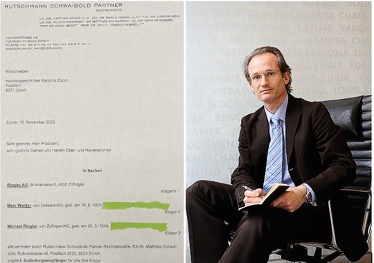 Zustände, wie man sie auch in demokratiefeindlicheren Ländern kennt: Die Klageschrift und der beschuldigte Journalist...         (Bilder: Webseite Lukas Hässig)