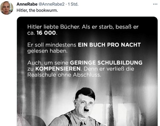 Tweet von Bestsellerautorin Anne Rabe…     (Bild: Twitter)