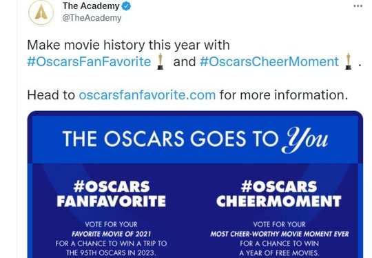 Abstimmen können die Filmfans über Twitter...