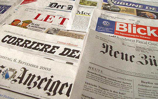 Am wenigsten blutete der «Blick», am meisten die «Neue Zürcher Zeitung» (NZZ). (Bild © eda.admin.ch)