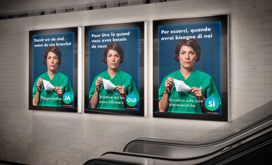 «Damit wir da sind, wenn du uns brauchst»: Die Kampagne versuchte aufzuzeigen, was der abstrakte Begriff «Pflegenotstand» in der Praxis bedeutet. (Bild zVg)