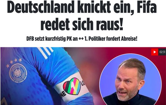 «Die Bild» ist führend in der lauten Kritik gegen die WM in Katar...      (Bildschirmfoto © «Die Bild»)