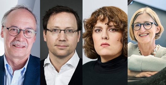 NZZ-Bildergalerie (zVg.): Gerhard Schwarz, René Scheu, Patti Basler und Monika Bütler... (v.l.n.r.)