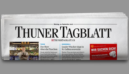 Die publizistischen Verantwortung der Regionalredaktionen in Thun und Interlaken liegt neu in Zürcher Händen. (Bild © TX Group)