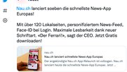Grosse Worte in eigener Sache: Nau.ch dringt vor ins Revier der Lokalpresse. (Bild Screenshot)