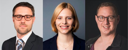 Die drei neuen Redaktionsmitglieder: Peter Rohner, Fabienne Kinzelmann und Michael Hotz (v.l.n.r.). (Bild zVg, © RASCH) 