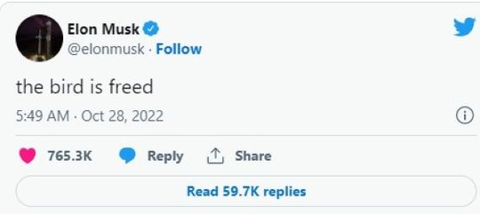 Der erste Tweeet von Elon Musk nach der Übernahme in der Nacht auf Freitag...