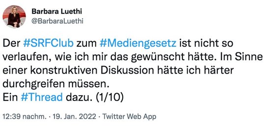 Selbst die Moderatorin muss zugeben: Die Sendung war völlig missglückt…  (Screenshot Twitter)