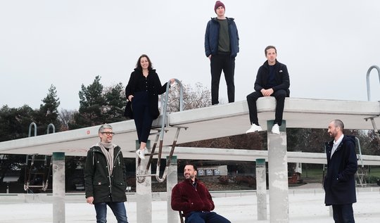 Sie sind die Gründer und Gründerinnen von Mutoco: Roman Schmid, Lena Jaggi, David Lüscher, Iwan Negro, Kilian Sonnentrücker und Daniel Steffen (v.l.n.r.)