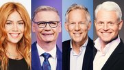 Palina Rojinski, Günther Jauch, Johannes B. Kerner und Guido Cantz treten im Januar in «Gipfel der Quizgiganten» gemeinsam auf…                     (Bild: RTL)
