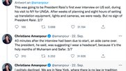 Der iranische Präsident Ebrahim Raisi verlangte von der CNN-Journalistin, dass sie ein Kopftuch trägt. (Bild Screenshot Twitter)