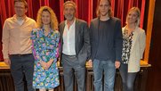 Die Geehrten: Yves Demuth, Rebecca Wyss, Roger Schawinski, Finn Schlichenmaier und Angelika Hardegger... (v.l., © Klein Report/André Häfliger)