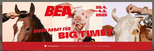 «Tier im Fokus» sieht hier «unlautere Werbung»: Werbesujet für die BEA, die am 25. April in Bern startet... (Bild: TiF, zVg)