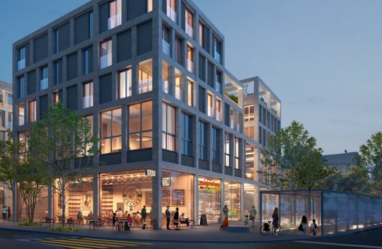 «Newsstreet one»: Medienhaus, Gewerberäume und Wohnungen mit einer Passage zur Rapperswilerstrasse.