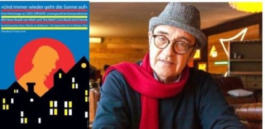 Prouzent und Bandleader Hans-Ruedi von Matt neben dem Plakat von Niklaus Troxler...       (Bilder: zVg)