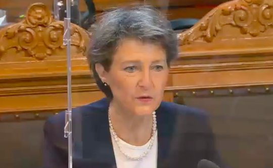 Mit der Online-Einschränkung «würden die falschen getroffen», mahnte Medienministerin Simonetta Sommaruga. (Bild Screenshot Parlamentsdienste)