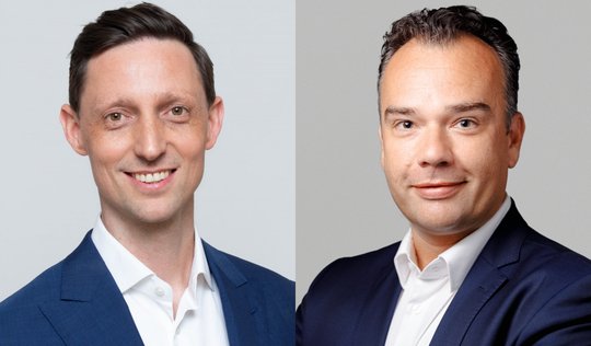 Roman Bretschger (l.), der ab August wieder bei der NZZ arbeitet, und Johannes Boege sind neu in der Geschäftsleitung…          (Bilder: zVg.)