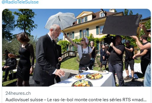 Dreharbeiten für die Westschweizer Serie «Quartier des banques», zum Teil auch mit belgischen Filmschaffenden…               (Bild: Twitter, RTS)